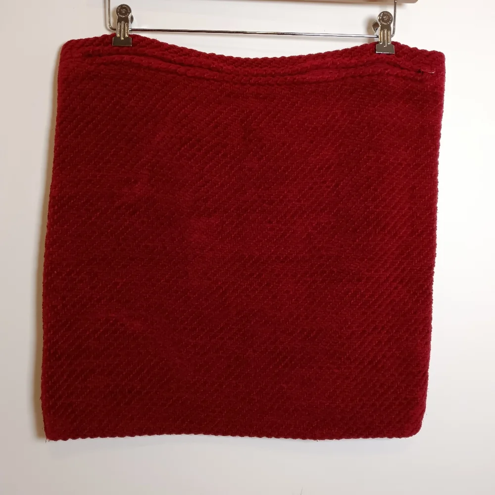 Pottery Barn Burgundy Cotton Chenille Pillow Cover 20 x 20